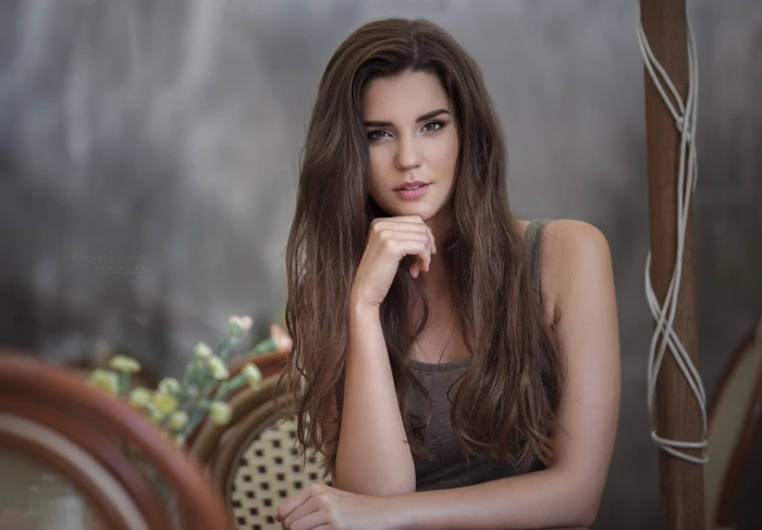 Actresses Odette Annable Brunette Depth Of Field Girl Long Hair