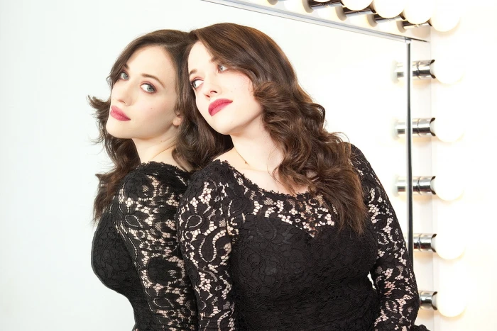 Actresses Kat Dennings American Blue Eyes Brunette Lipstick