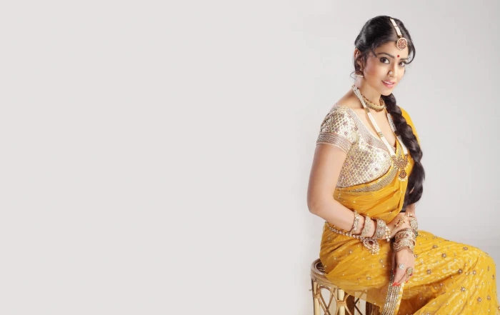 Actresses Shriya Saran copy space one person studio shot