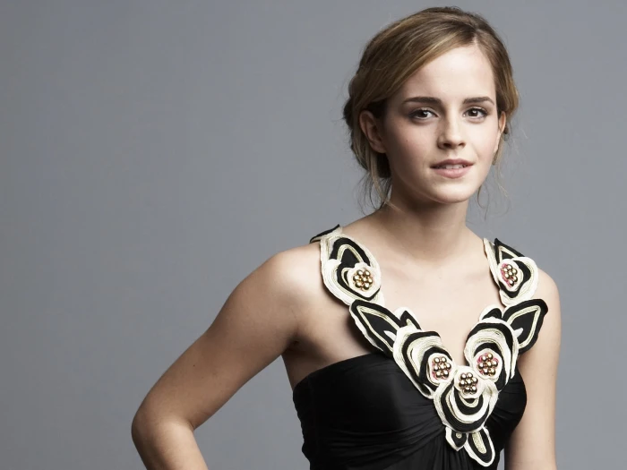 Emma Watson women actress brunette smiling looking at viewer