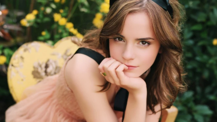 Emma Watson women portrait outdoors face actress