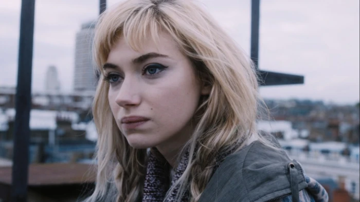 Imogen Poots women actress blonde outdoors closeup