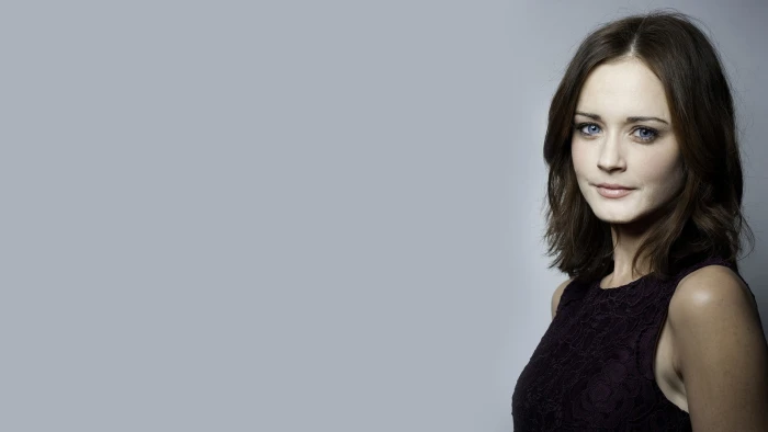 skirt brunette blue eyes freckles Alexis Bledel actress