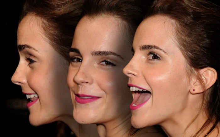 women actress brunette long hair celebrity collage face