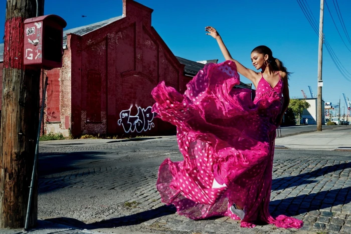 Actresses Zendaya American Brunette Pink Dress Singer