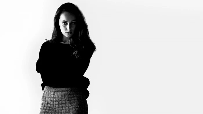 Alycia Debnam Carey actress women monochrome looking at camera