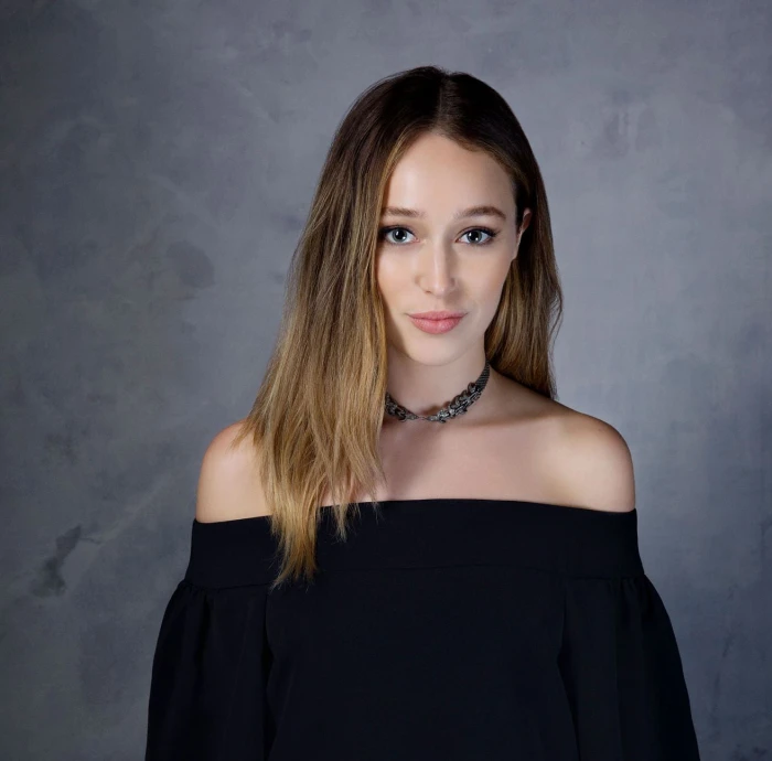Alycia Debnam Carey women actress simple background looking at viewer