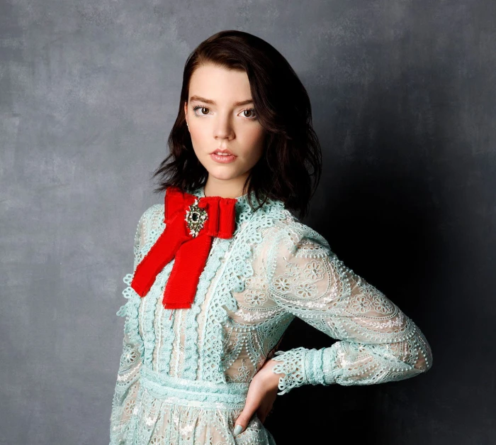 Anya Taylor Joy actress brunette women simple background