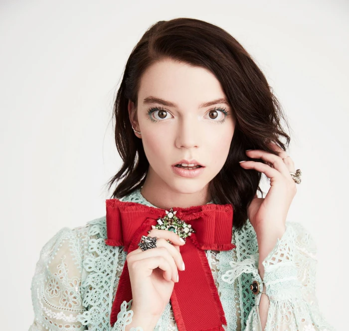 Anya Taylor Joy actress brunette women simple background