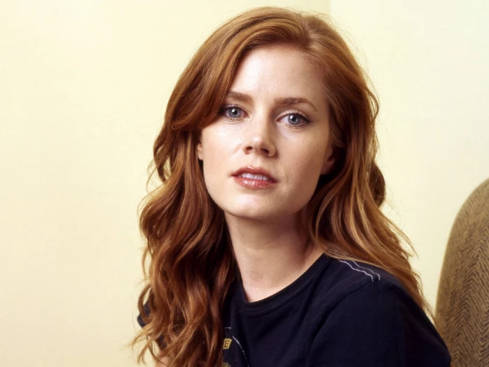 Amy Adams actress redhead blue eyes red lipstick portrait