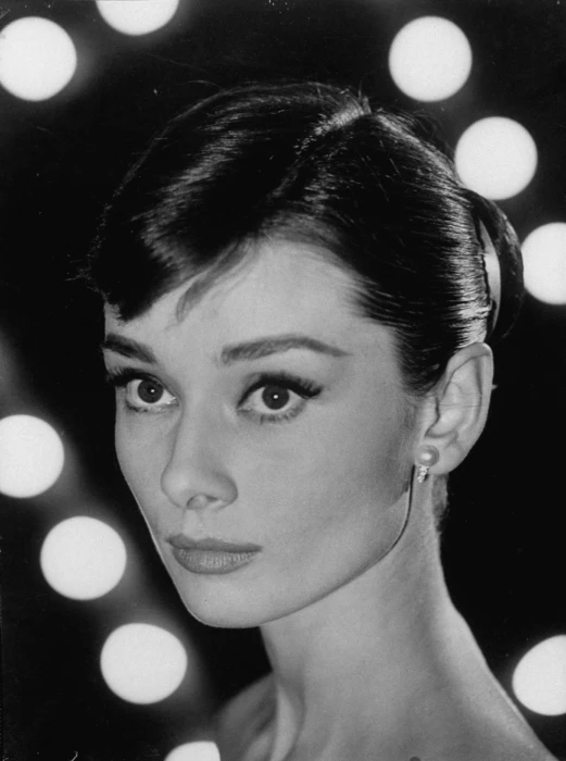 Audrey Hepburn monochrome women actress portrait one person