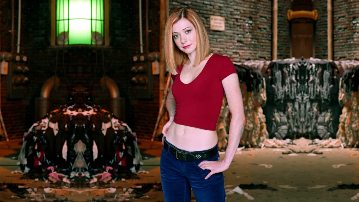 belly jeans crop top Alyson Hannigan Buffy the Vampire Slayer 2k