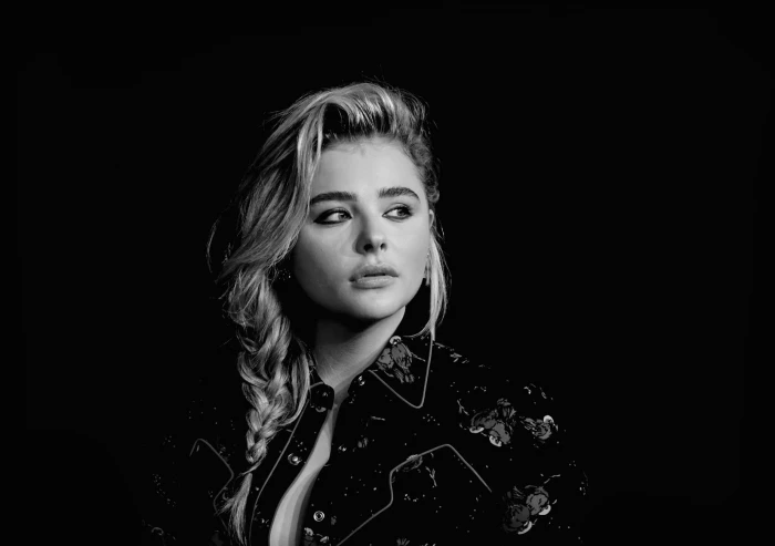 Chlo Grace Moretz actress monochrome women portrait