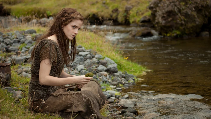 celebrity actress Emma Watson women water one person long hair 2k