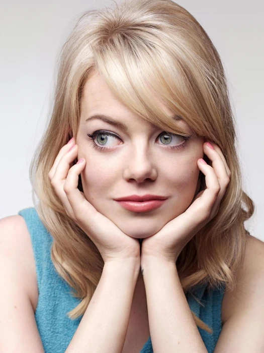 Emma Stone actress celebrity simple background women portrait