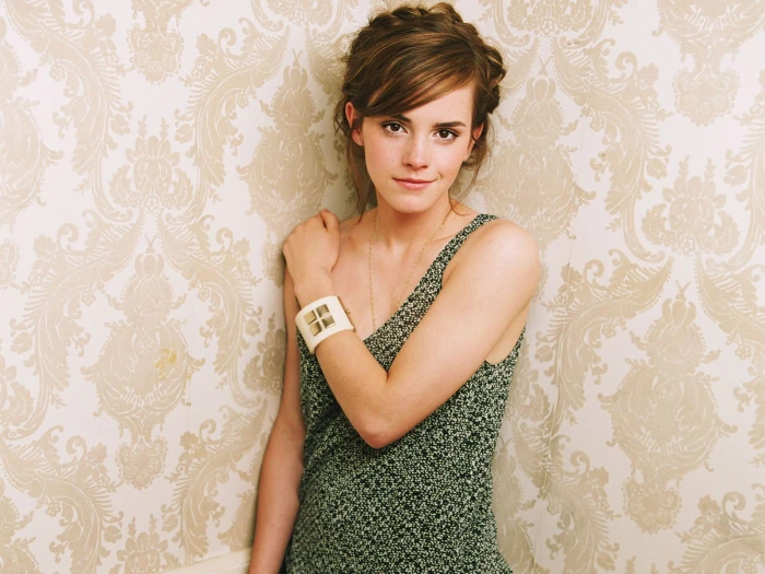 Emma Watson actress bracelets looking at viewer women necklace