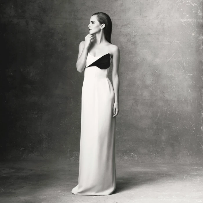 Emma Watson actress monochrome women celebrity dress beauty