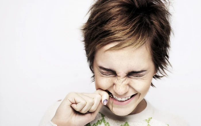 Emma Watson actress women one person headshot eyes closed