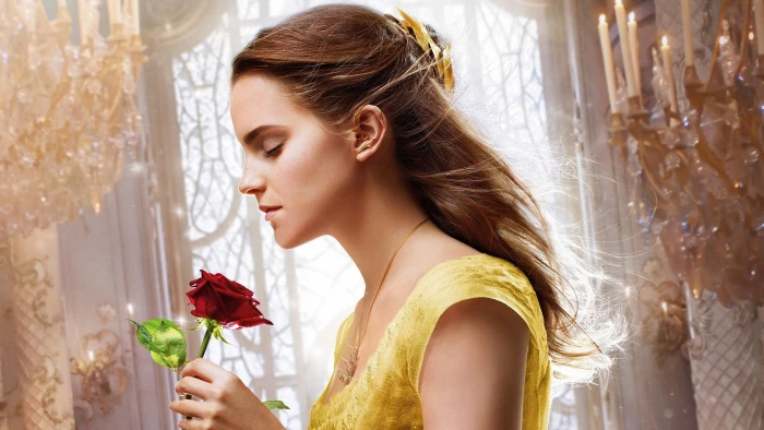 Emma Watson Beauty and the Beast women movies actress flowers