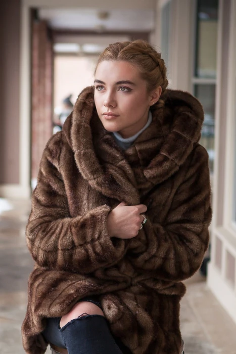 Florence Pugh women actress green eyes depth of field