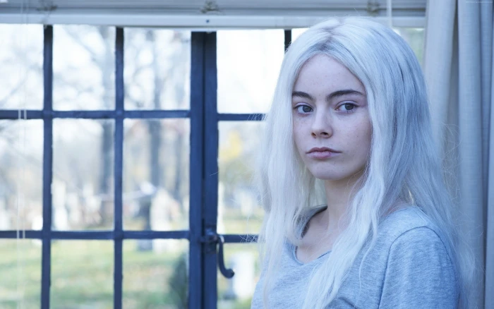 Freya Tingley Hemlock Grove women white hair actress face
