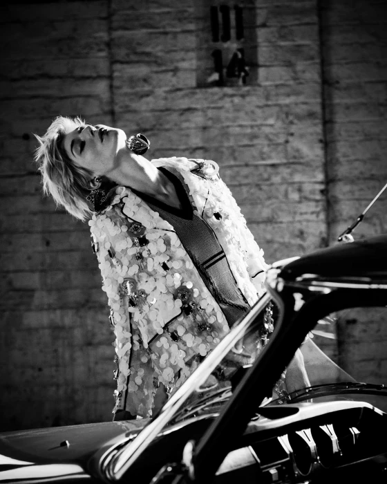 Elizabeth Debicki actress women Retro style monochrome