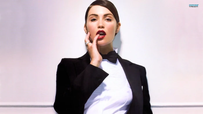 Gemma Arterton finger in mouth women red lipstick actress