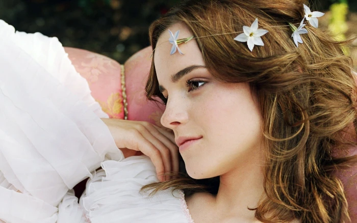 Emma Watson women brunette actress portrait headshot one person