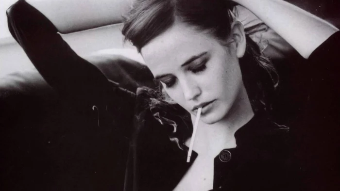 Eva Green women brunette actress monochrome portrait one person