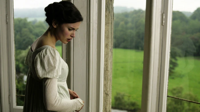 Felicity Jones actress women green eyes Northanger Abbey