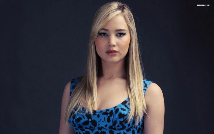 Jennifer Lawrence celebrity blonde women actress blue clothes
