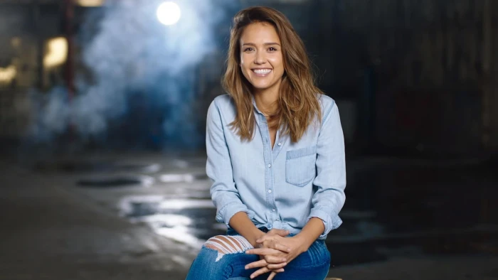 Jessica Alba actress blonde women brunette torn jeans