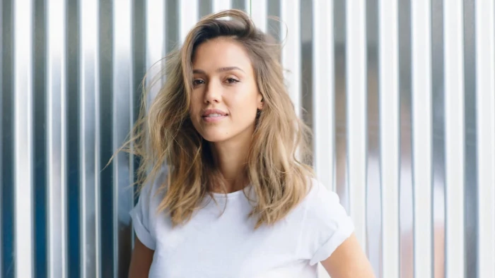 Jessica Alba women actress hair blond portrait one person