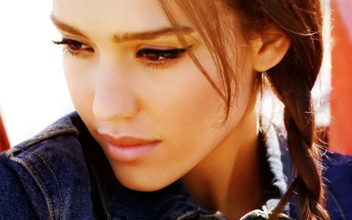 Jessica Alba women outdoors face brunette actress