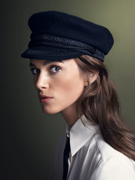 Keira Knightley hat actress gradient looking at viewer portrait