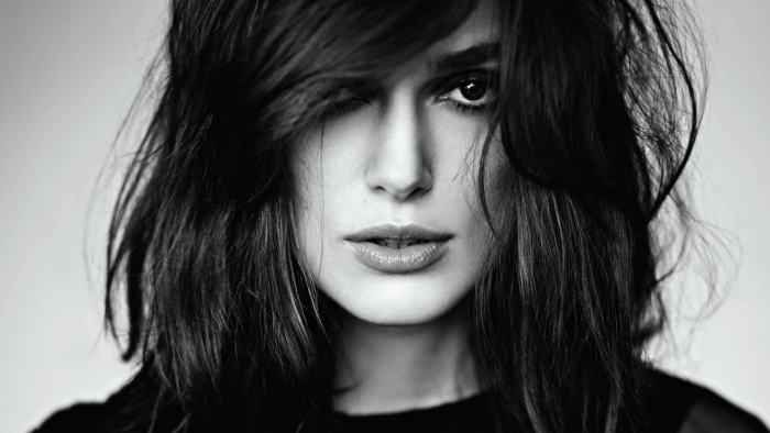 Keira Knightley women brunette actress celebrity monochrome