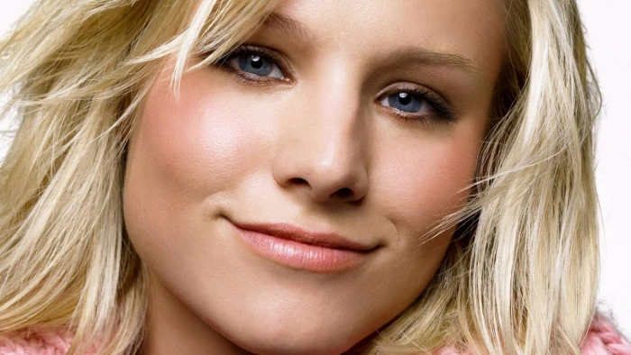 Kristen Bell actress blonde face blue eyes smiling portrait