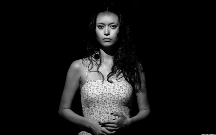 monochrome Summer Glau women actress looking at camera 2k