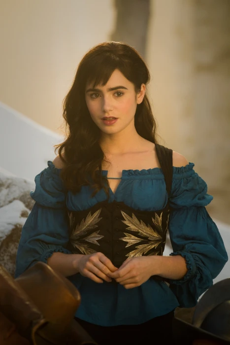 Lily Collins actress celebrity women portrait display corset 2k