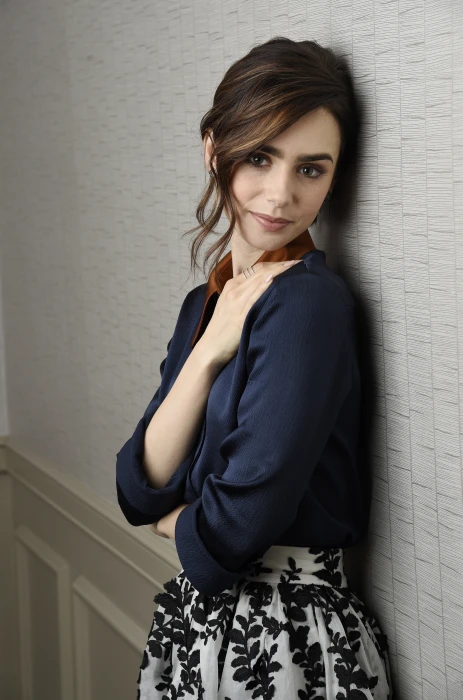 Lily Collins women actress smiling portrait long eyelashes 2k