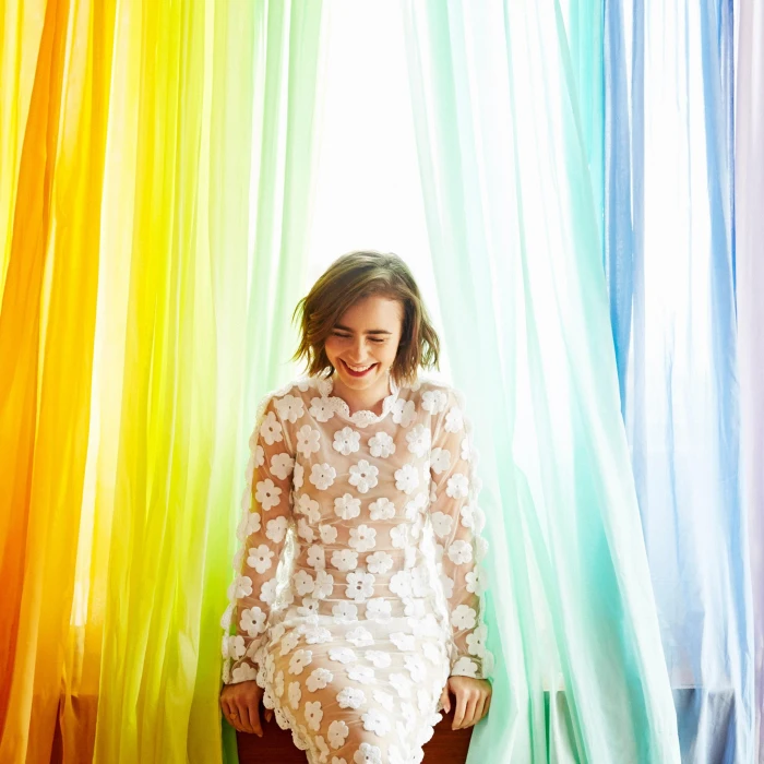 Lily Collins women celebrity see through clothing actress 2k