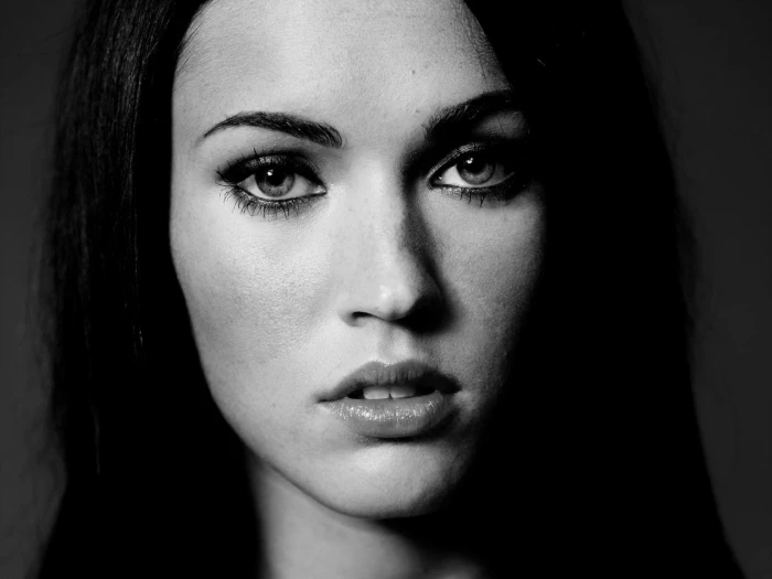 Megan Fox monochrome actress women portrait one person
