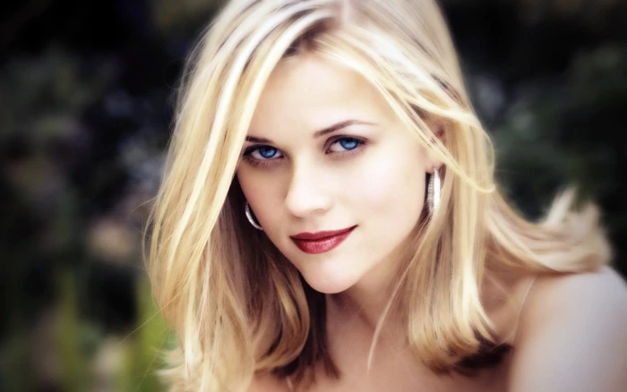 Reese Witherspoon women actress blonde blue eyes photo manipulation