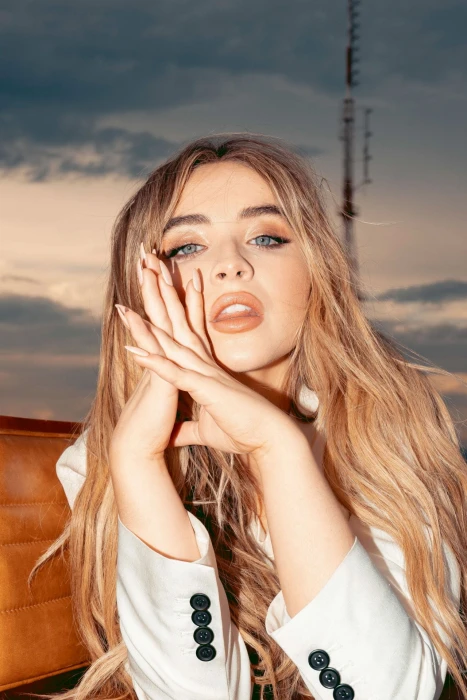 Sabrina Carpenter women actress blonde long hair blue eyes
