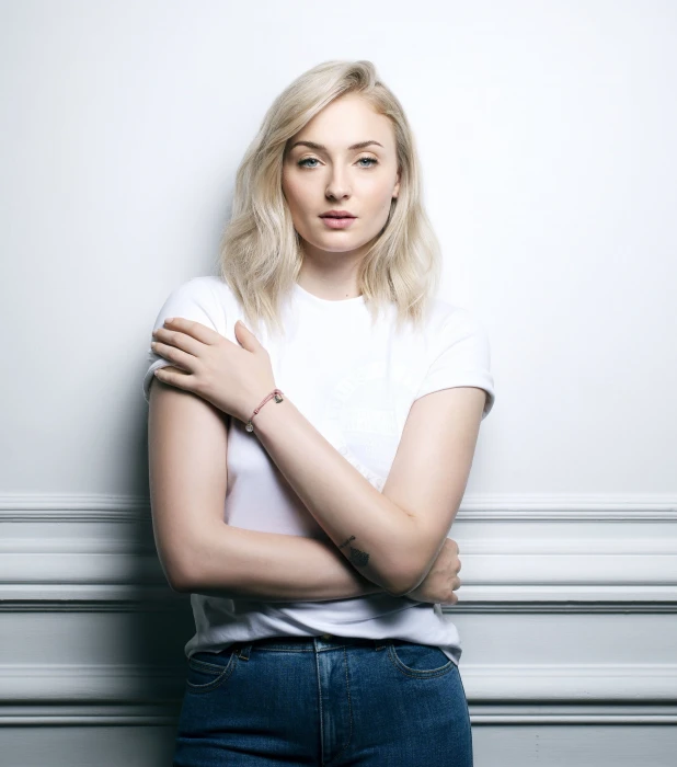 Sophie Turner blonde blue eyes jeans women actress 52