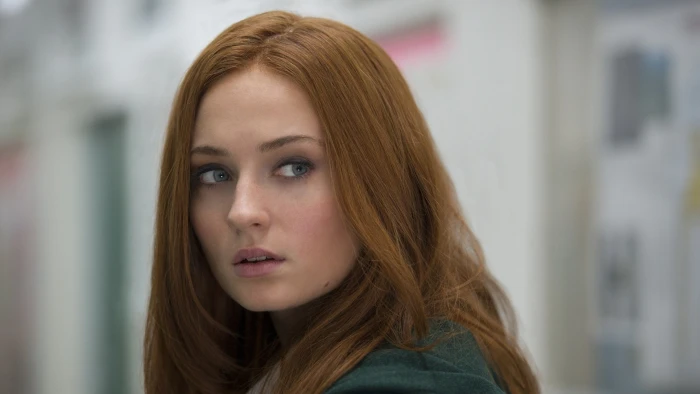 Sophie Turner redhead women actress face headshot portrait 2k