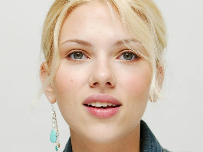 Scarlett Johansson women actress face blonde green eyes