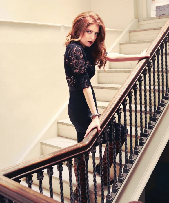 women actress Anna Kendrick beautiful woman beauty railing