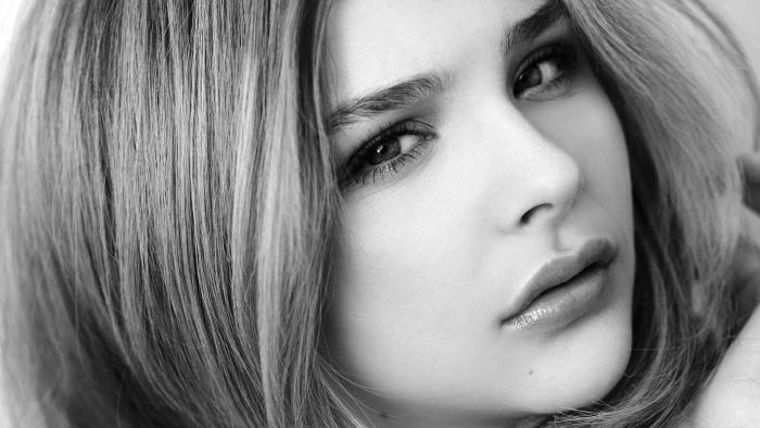 woman's face Chlo Grace Moretz actress women monochrome
