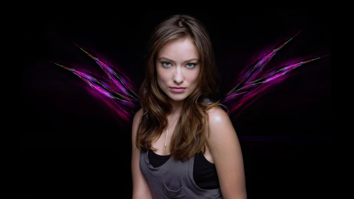 women brunette Olivia Wilde green eyes pink lipstick actress 2k